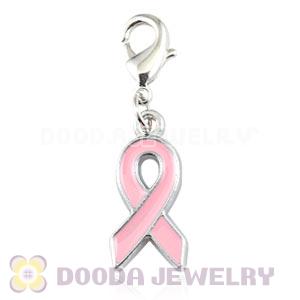 Platinum Plated Alloy European Jewelry Cancer Ribbon Charms Wholesale 