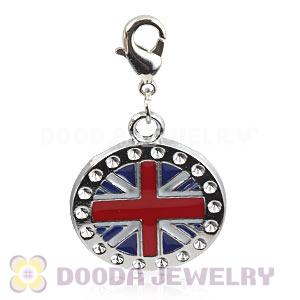 Platinum Plated Alloy European Jewelry British Flag Charms Wholesale 