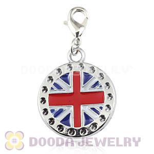 Platinum Plated Alloy European Jewelry British Flag Charms Wholesale 