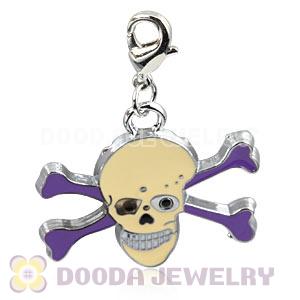 Platinum Plated Alloy European Jewelry Macabre Skull Charms Wholesale 