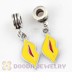 Platinum Plated Alloy Enamel European Lips Charms Wholesale 
