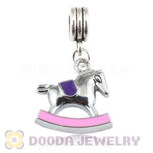 Platinum Plated Alloy Enamel European Cockhorse Charms Wholesale 