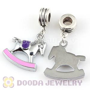 Platinum Plated Alloy Enamel European Cockhorse Charms Wholesale 