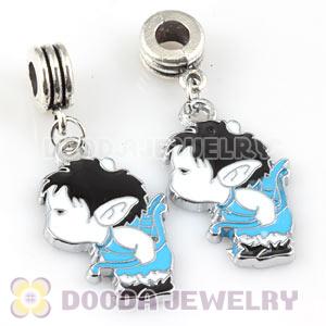 Platinum Plated Alloy Enamel European Cupid Charms Wholesale 
