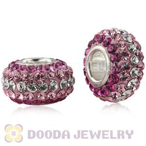 European silver beads with 90 crystal rhinestones Austrian crystal European beads