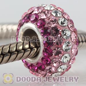 European silver beads with 90 crystal rhinestones Austrian crystal European beads