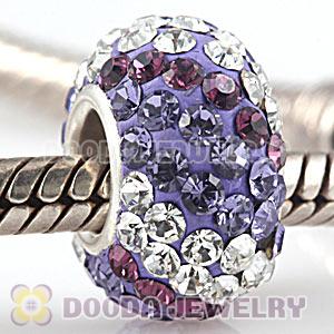 European silver beads with 90 crystal rhinestones Austrian crystal European beads