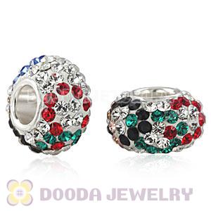 European Olympic Rings Beads with 90 crystal rhinestones Austrian crystal