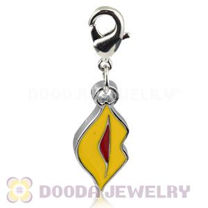Platinum Plated Alloy Enamel European Jewelry Lips Charms Wholesale 