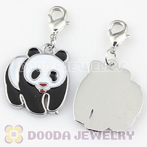 Platinum Plated Alloy Enamel European Jewelry Panda Charms Wholesale 