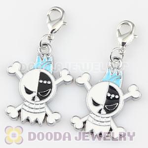 Platinum Plated Alloy Enamel European Jewelry Skull Head Charms Wholesale 