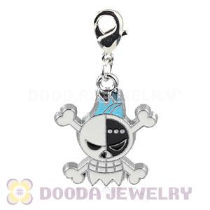 Platinum Plated Alloy Enamel European Jewelry Skull Head Charms Wholesale 