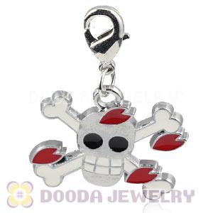 Platinum Plated Alloy Enamel European Jewelry Skull Head Charms Wholesale 