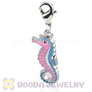 Platinum Plated Alloy Enamel European Jewelry Seahorse Charms Wholesale 