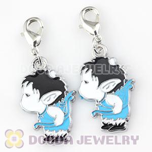 Platinum Plated Alloy Enamel European Jewelry Cupid Charms Wholesale 