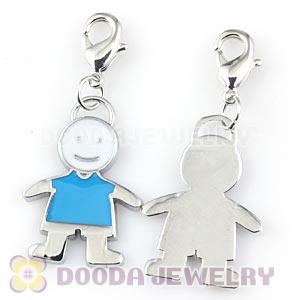 Platinum Plated Alloy Enamel European Jewelry Boy Charms Wholesale 