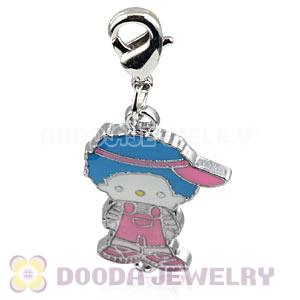 Platinum Plated Alloy Enamel European Jewelry Girl Charms Wholesale 