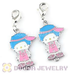 Platinum Plated Alloy Enamel European Jewelry Girl Charms Wholesale 