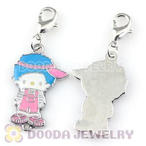 Platinum Plated Alloy Enamel European Jewelry Girl Charms Wholesale 