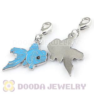 Platinum Plated Alloy Enamel European Jewelry Fish Charms Wholesale 