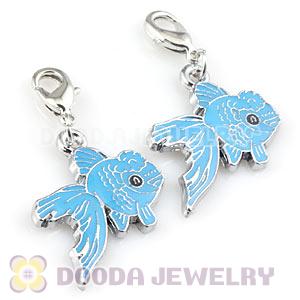 Platinum Plated Alloy Enamel European Jewelry Fish Charms Wholesale 