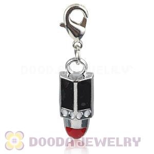 Platinum Plated Alloy Enamel European Jewelry Lipstick Charms Wholesale 
