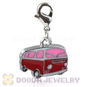 Platinum Plated Alloy Enamel European Jewelry Bus Charms Wholesale 