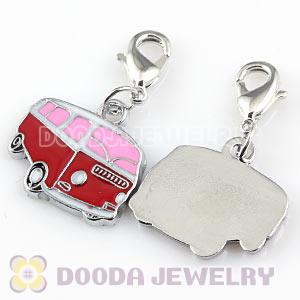 Platinum Plated Alloy Enamel European Jewelry Bus Charms Wholesale 