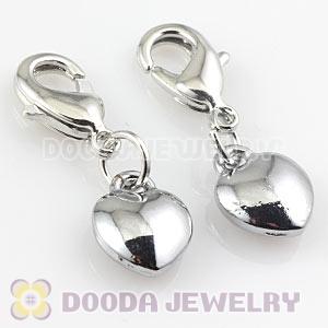 Platinum Plated Alloy European Jewelry Heart Charms Wholesale 