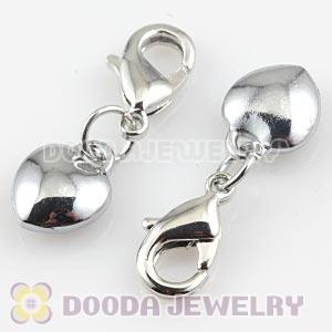 Platinum Plated Alloy European Jewelry Heart Charms Wholesale 