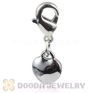 Platinum Plated Alloy European Jewelry Heart Charms Wholesale 