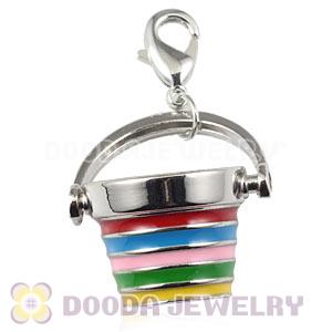 Platinum Plated Alloy European Jewelry Barrel Charms Wholesale