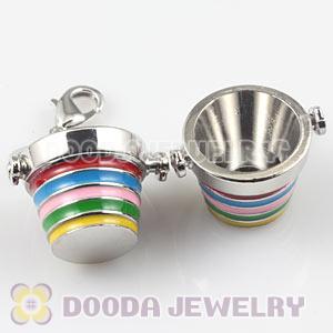 Platinum Plated Alloy European Jewelry Barrel Charms Wholesale