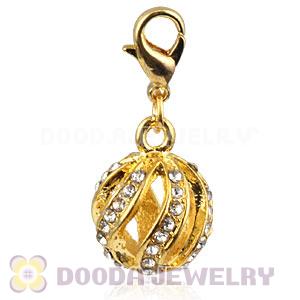 Gold Plated Alloy European Charms With Stone Wholesale