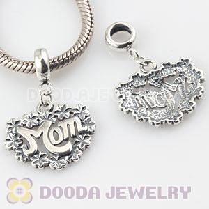 925 Sterling Silver MOM Dangle Charms For Mother Day 