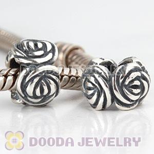 Antique 925 Sterling Silver European Flower Charms Beads Wholesale