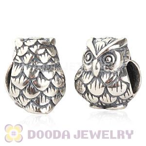 Antique 925 Sterling Silver European Owl Charms Beads Wholesale