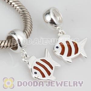 925 Sterling Silver Dangle Fish Charms Wholesale