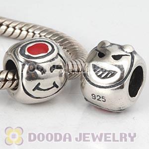 925 Sterling Silver European Smiley Face Charms Beads Wholesale