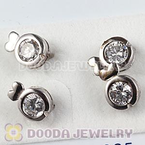 Sterling Silver Fashion CZ Stud Earrings