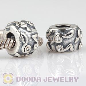 925 Sterling Silver European Charms Beads With CZ Stone