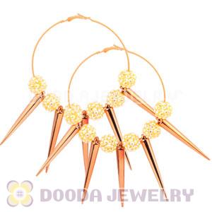 70mm Yellow Basketball Wives Spike Hoop Earrings Wholesale