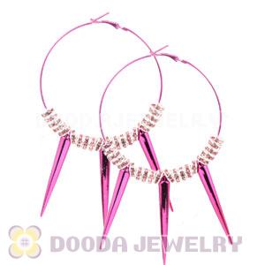 70mm Pink Basketball Wives Spike Hoop Earrings Wholesale