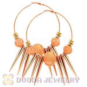 80mm Orange Basketball Wives Spike Hoop Earrings Wholesale