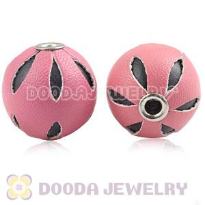 18mm Pink Basketball Wives Leather Beads For Earrings Wholesale 
