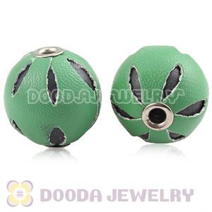 18mm Green Basketball Wives Leather Beads For Earrings Wholesale 