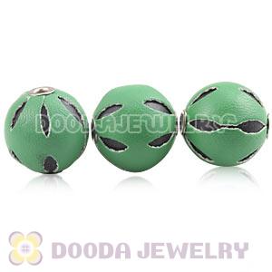 18mm Green Basketball Wives Leather Beads For Earrings Wholesale 