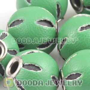 12mm Green Basketball Wives Leather Beads For Earrings Wholesale 