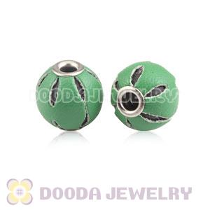 12mm Green Basketball Wives Leather Beads For Earrings Wholesale 