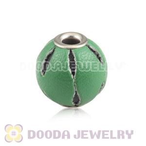 12mm Green Basketball Wives Leather Beads For Earrings Wholesale 